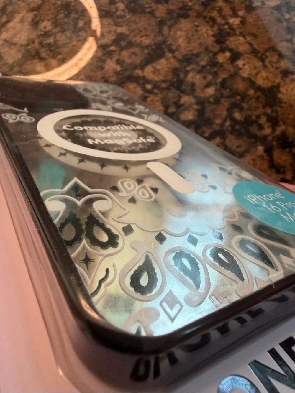 Clear Paisley MagSafe Phone Case for iPhone 16 Pro Max - Compatible Design